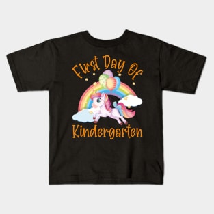 Nice Unicorn and Rainbow | First Day of Kindergarten Kids T-Shirt